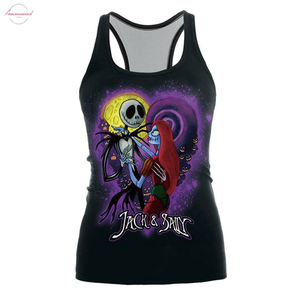 womens printed halloween sleeveless tshirt the nightmare before christmas cos shirt jack and sally slim design fashion, White
womens printed halloween sleeveless tshirt the nightmare before christmas cos shirt jack and sally slim design fashion, White