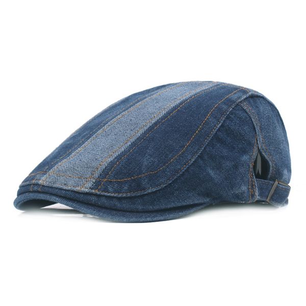 retro adjustable denim beret caps men solid duckbill hats vintage bone brim hat spring summer travel cap male outdoor flat hat, Blue;gray
retro adjustable denim beret caps men solid duckbill hats vintage bone brim hat spring summer travel cap male outdoor flat hat, Blue;gray