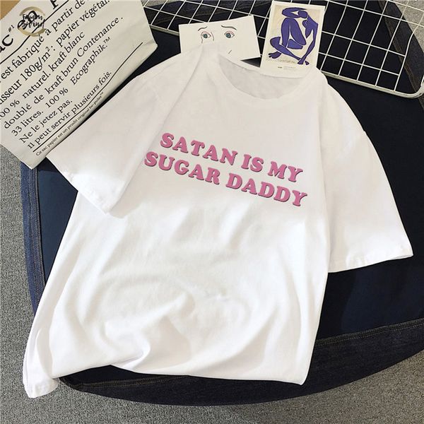 summer fashion tee satan is my sugar daddy tumblr short girls shirt aesthetic clothing sugar baby kawaii casual harajuku t shirt, White
summer fashion tee satan is my sugar daddy tumblr short girls shirt aesthetic clothing sugar baby kawaii casual harajuku t shirt, White