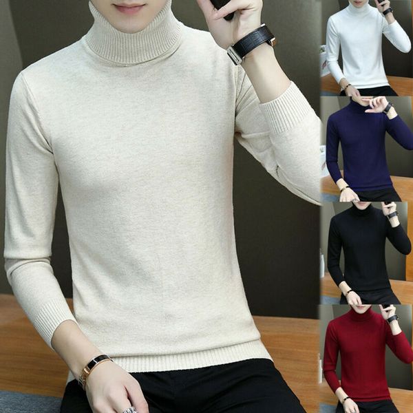2020 mens winter warm knitted roll turtle neck pullover jumper slim fit sweater, White;black
2020 mens winter warm knitted roll turtle neck pullover jumper slim fit sweater, White;black