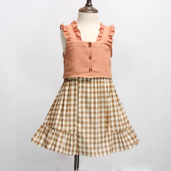 two-piece suit kids girl clothes sleeveless fashion plaid casual cotton camisole crop ruffle cute girl outfits summer, White
two-piece suit kids girl clothes sleeveless fashion plaid casual cotton camisole crop ruffle cute girl outfits summer, White