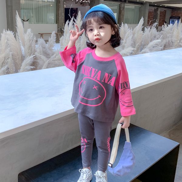 small children's smiling face sport girl set korean loose leggings 2pcs girls outfits toddler cotton casual kids tracksuit, White
small children's smiling face sport girl set korean loose leggings 2pcs girls outfits toddler cotton casual kids tracksuit, White