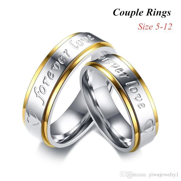 new couple forever love ring 6mm titanium steel gold ring men's and women's wedding anniversary ring, Silver
new couple forever love ring 6mm titanium steel gold ring men's and women's wedding anniversary ring, Silver
