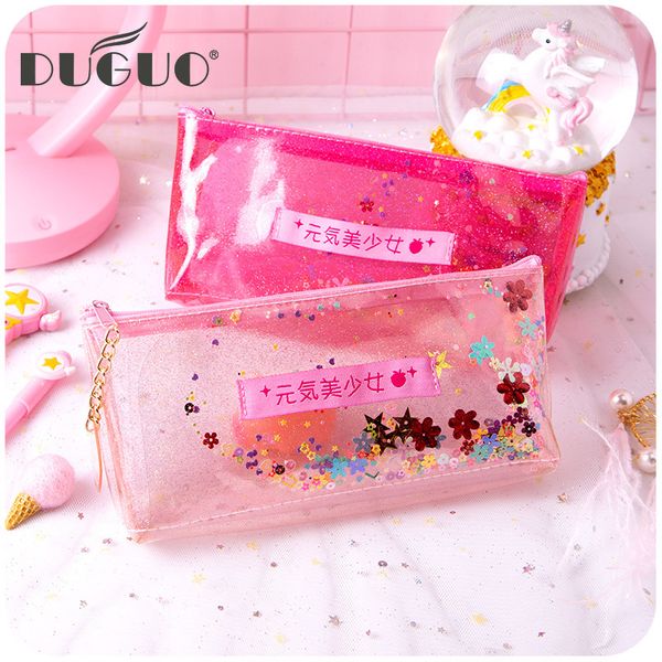 duguo cute stationery transparent pencil bag quicksand simple creative korean cute ins girl heart products kawaii supplies
duguo cute stationery transparent pencil bag quicksand simple creative korean cute ins girl heart products kawaii supplies