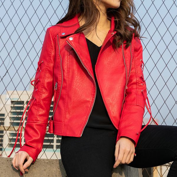 2019 new fashion women autumn winter faux soft leather jackets & coats lady red white black pu zipper motorcycle streetwear hot
2019 new fashion women autumn winter faux soft leather jackets & coats lady red white black pu zipper motorcycle streetwear hot