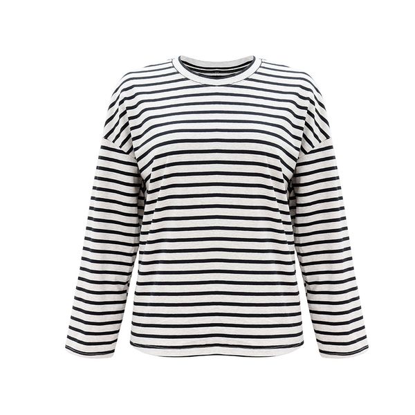 explosion models striped shirt female european and american women's 2019 autumn loose long-sleeved t-shirt, White
explosion models striped shirt female european and american women's 2019 autumn loose long-sleeved t-shirt, White