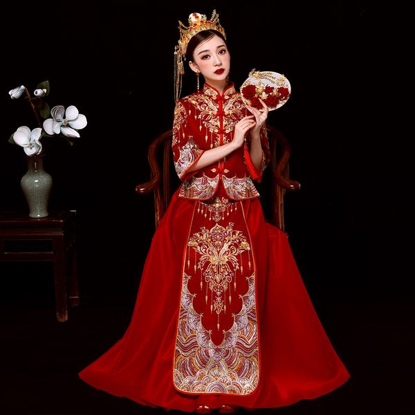 bride embroidery cheongsam vintage chinese style wedding dress lady phoenix gown marriage qipao red clothes plus size 3xl
bride embroidery cheongsam vintage chinese style wedding dress lady phoenix gown marriage qipao red clothes plus size 3xl