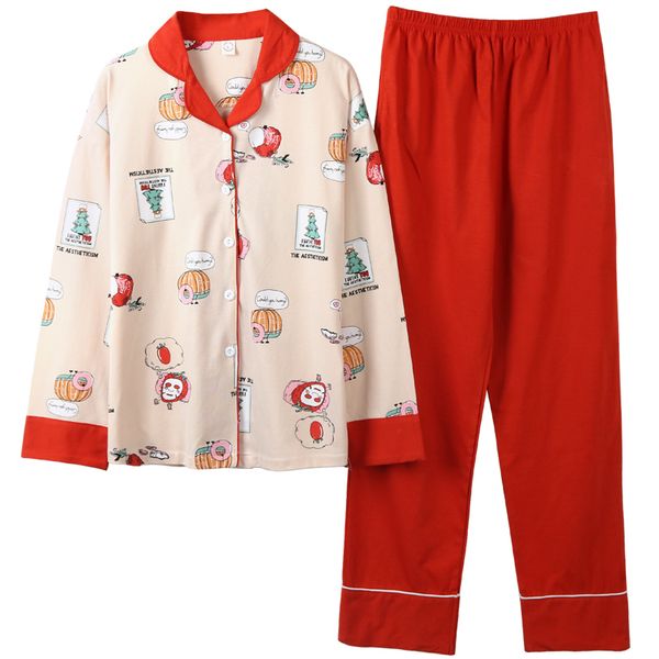 spring autumn pajamas for women 100%cotton warm pyjamas cartoon long sleeve turn-down collar pijamas mujer femme night suit, Blue;gray
spring autumn pajamas for women 100%cotton warm pyjamas cartoon long sleeve turn-down collar pijamas mujer femme night suit, Blue;gray