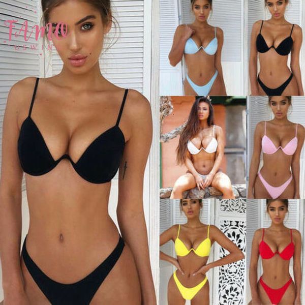 2pcs bikini 2020 new women push up padded bra bikini set bandage swimsuit triangle swimwear ladies solid bathing suit beachwear, White;black
2pcs bikini 2020 new women push up padded bra bikini set bandage swimsuit triangle swimwear ladies solid bathing suit beachwear, White;black