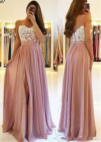 blush pink lace arabic beach bridesaid dresses spaghetti a-line wedding guest dresses high split chiffon party gowns robe de soiree, White;pink
blush pink lace arabic beach bridesaid dresses spaghetti a-line wedding guest dresses high split chiffon party gowns robe de soiree, White;pink