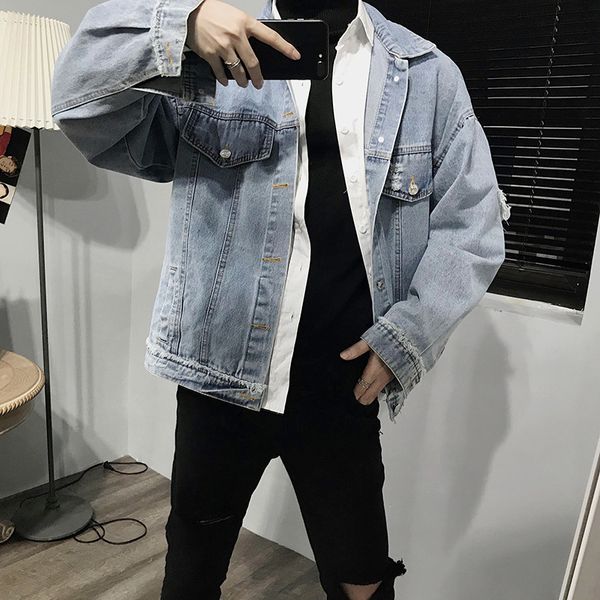 2019 spring and autumn loading port ins harajuku leisure japanese denim jacket printing embroidery single-breasted jacket blue, Black;brown
2019 spring and autumn loading port ins harajuku leisure japanese denim jacket printing embroidery single-breasted jacket blue, Black;brown