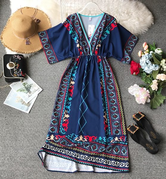 fashion-summer women short sleeve bohe dresses lady loose batwing sleeve long dresses woman summer beach dresses short sleeve, Black;gray
fashion-summer women short sleeve bohe dresses lady loose batwing sleeve long dresses woman summer beach dresses short sleeve, Black;gray