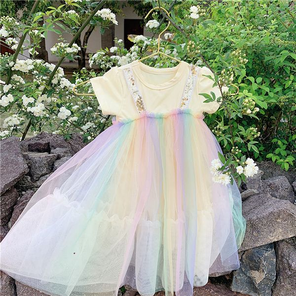 girls dresses rainbow candy color cotton mesh spliced design summer girls dresses, Red;yellow
girls dresses rainbow candy color cotton mesh spliced design summer girls dresses, Red;yellow