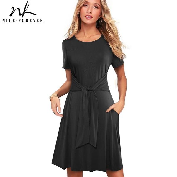 nice-forever summer casual with sash dresses loose straight women shift dress btya146, Black;gray
nice-forever summer casual with sash dresses loose straight women shift dress btya146, Black;gray