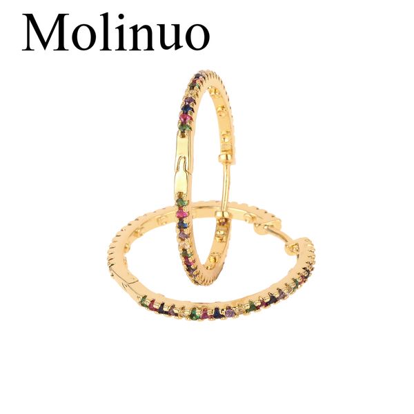 molinuo gold color 30mm colorful cz hoop multi color stone romantic gorgeous women ladies rainbow hoop earring, Golden;silver
molinuo gold color 30mm colorful cz hoop multi color stone romantic gorgeous women ladies rainbow hoop earring, Golden;silver