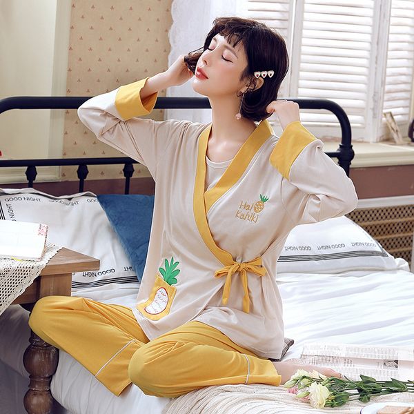spring summer fresh elegant japanese kimono style long sleeve maternity pajamas 3 piece set nursing sleepwear pregnant dress, White
spring summer fresh elegant japanese kimono style long sleeve maternity pajamas 3 piece set nursing sleepwear pregnant dress, White