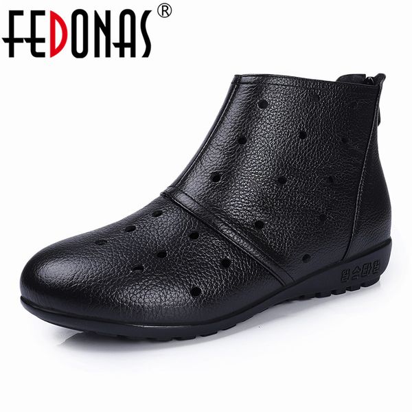 fedonas women genuine leather quality autumn winter warm ankle boots casual shoes woman back zipper office ladies boots, Black
fedonas women genuine leather quality autumn winter warm ankle boots casual shoes woman back zipper office ladies boots, Black
