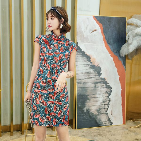 ethnic clothing cheongsam daily beautiful short mini qipao dress slim woman chinese silk, Red
ethnic clothing cheongsam daily beautiful short mini qipao dress slim woman chinese silk, Red