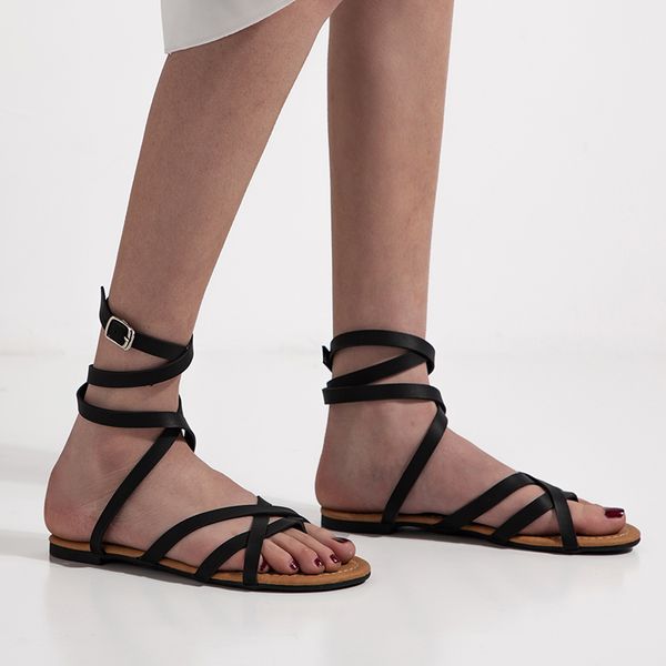 rome women shoes summer sandals pu leather flat lace cross-tied slippers open toe sandals sandalia feminina chaussures femme, Black
rome women shoes summer sandals pu leather flat lace cross-tied slippers open toe sandals sandalia feminina chaussures femme, Black