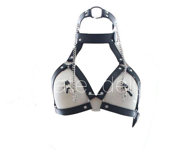 nipple fantasy women clamps breast play clamps o toys leather bondage ring + harness fetish role mouth erotic toys for gag araks