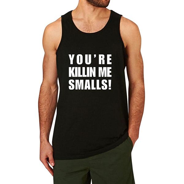 men's summer cotton you're killing me smalls priting workout tank for men, White;black
men's summer cotton you're killing me smalls priting workout tank for men, White;black