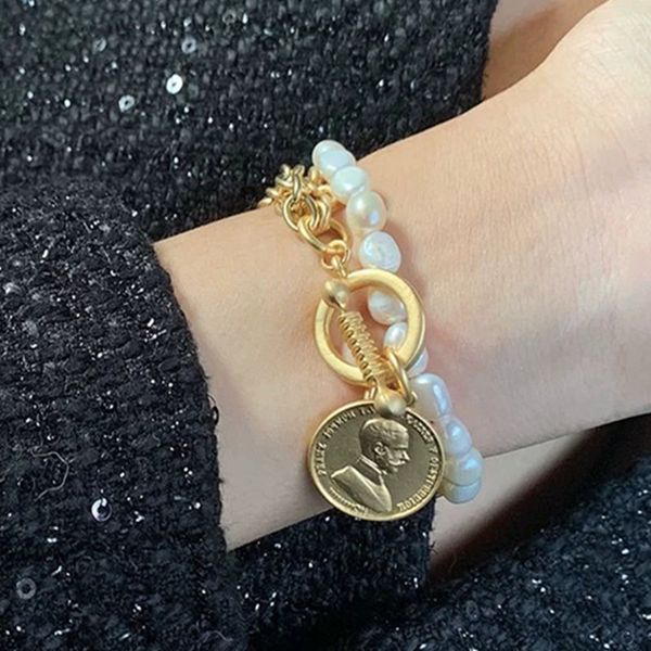 diezi baroque vintage natural freshwater pearl coin bracelet gold metal hand jewelry irregular pearl beads bangle for women, Golden;silver
diezi baroque vintage natural freshwater pearl coin bracelet gold metal hand jewelry irregular pearl beads bangle for women, Golden;silver