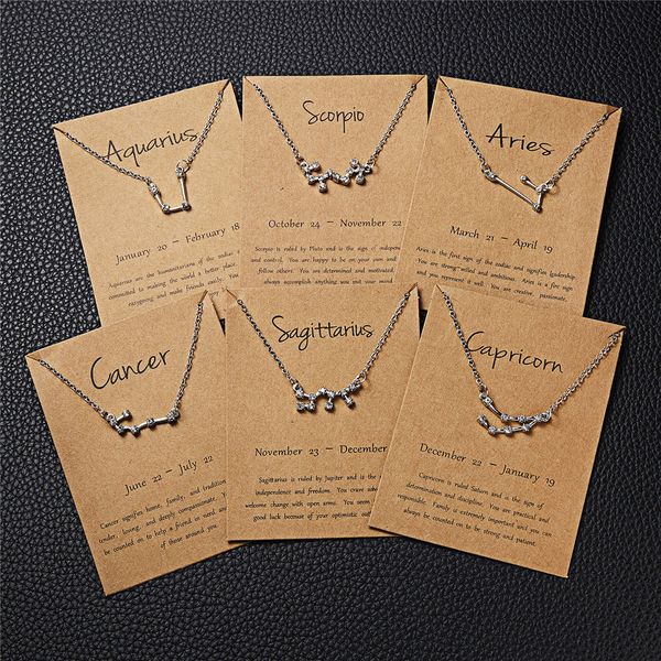fashion european and american constellation necklace 12 constellation zirconia diamond paper card necklace personality clavicle necklace, Silver
fashion european and american constellation necklace 12 constellation zirconia diamond paper card necklace personality clavicle necklace, Silver