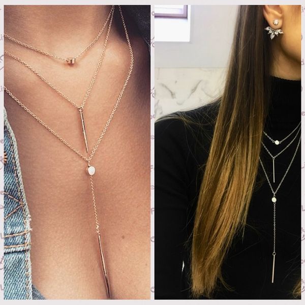 bohemian women necklaces pendants 3 multi layer necklace boho tassel charm bar statement necklace sweater valentine's gifts, Golden;silver
bohemian women necklaces pendants 3 multi layer necklace boho tassel charm bar statement necklace sweater valentine's gifts, Golden;silver