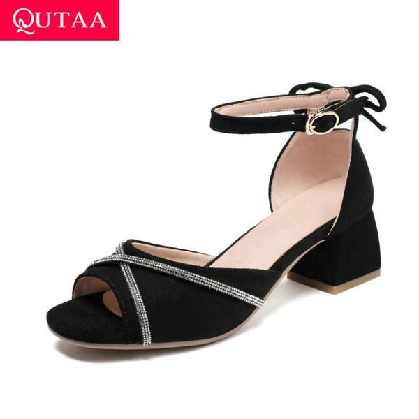 qutaa 2020 peep toe crystal women pumps bow-knot hollow buckle sandals square high heel summer ladies shoes big size 34-43, Black
qutaa 2020 peep toe crystal women pumps bow-knot hollow buckle sandals square high heel summer ladies shoes big size 34-43, Black