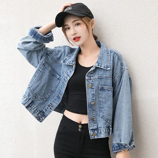 women's denim jacket korean spring autumn short coat harajuku jeans jacket women casual 2086-1 chaquetas mujer 2019 kj2264, Black;brown
women's denim jacket korean spring autumn short coat harajuku jeans jacket women casual 2086-1 chaquetas mujer 2019 kj2264, Black;brown