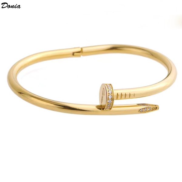 donia jewelry designer bracelet nail classic titanium steel micro inlaid zircon bracelet for men and women luxury bracelet, Black
donia jewelry designer bracelet nail classic titanium steel micro inlaid zircon bracelet for men and women luxury bracelet, Black