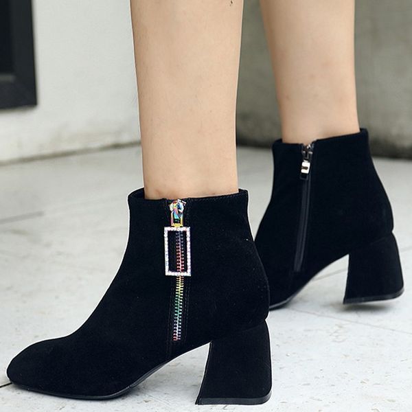 winter boots suede women's ofiice lady solid pointed toe zipper square med heel boots shoes zapatos de mujer bota feminina, Black
winter boots suede women's ofiice lady solid pointed toe zipper square med heel boots shoes zapatos de mujer bota feminina, Black