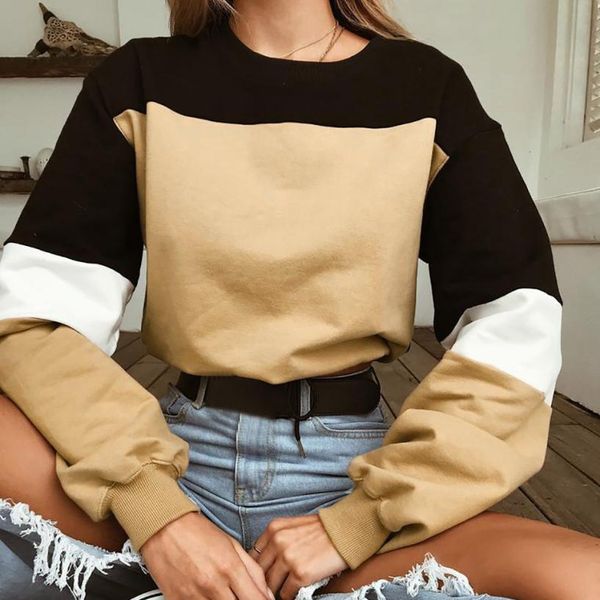harajuku women hoodies long sleeve loose crop sweatshirt casual patchwork color round neck elastic waist pullover, Black
harajuku women hoodies long sleeve loose crop sweatshirt casual patchwork color round neck elastic waist pullover, Black