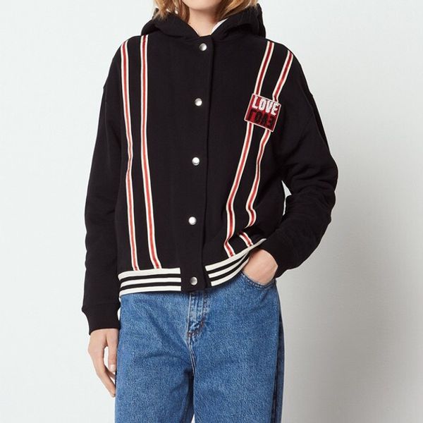 2019 spring new hooded collar single breasted edge piping letter beaded patch embroidery women sportswear coat, Black;brown
2019 spring new hooded collar single breasted edge piping letter beaded patch embroidery women sportswear coat, Black;brown