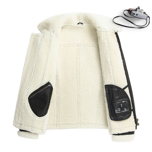 euro men runway motor biker genuine leather jacket real fur lining shearling winter boyfriend punk coat lapel collar streetwear, Black
euro men runway motor biker genuine leather jacket real fur lining shearling winter boyfriend punk coat lapel collar streetwear, Black