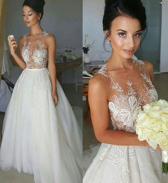 white tulle lace 2019 appliqued a-line wedding dress floor length sleeve zipper back bridal gowns
white tulle lace 2019 appliqued a-line wedding dress floor length sleeve zipper back bridal gowns
