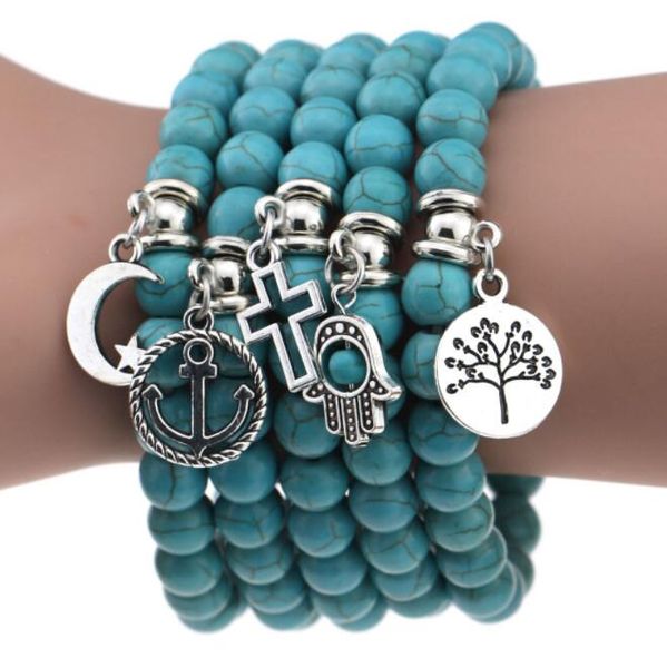 wholesale turquoise beads luxury designer jewelry women bracelets green natural stone leaf star moon tree charms handmade bracelet a0156, Black
wholesale turquoise beads luxury designer jewelry women bracelets green natural stone leaf star moon tree charms handmade bracelet a0156, Black