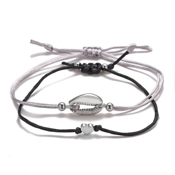 2pc couple bracelet black gray color adjustable rope bracelets string tiny heart shells bracelet jewelry lovers friends gift
2pc couple bracelet black gray color adjustable rope bracelets string tiny heart shells bracelet jewelry lovers friends gift