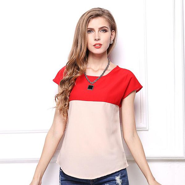 summer 2019 women short sleeve t-shirt fashion color block shirt chiffon casual loose elegant ladies office t-shirt, White
summer 2019 women short sleeve t-shirt fashion color block shirt chiffon casual loose elegant ladies office t-shirt, White