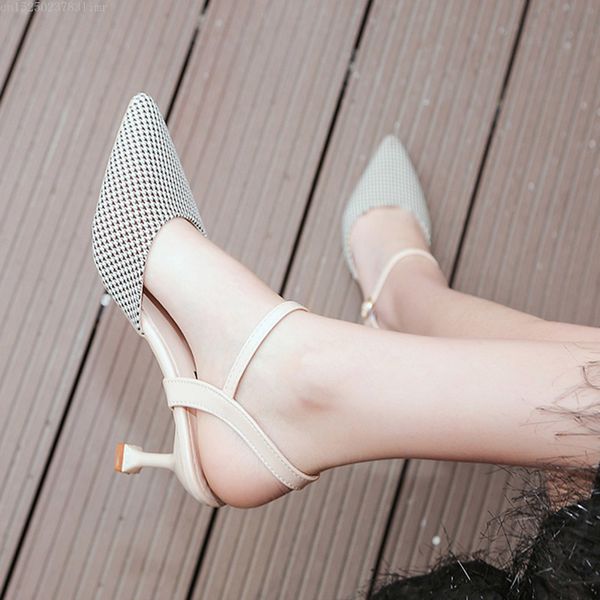 women sandals 2020 summer pointed toe sandals high heels dress shoes woman sandalias mujer plaid pumps ladies shoes 7264, Black
women sandals 2020 summer pointed toe sandals high heels dress shoes woman sandalias mujer plaid pumps ladies shoes 7264, Black