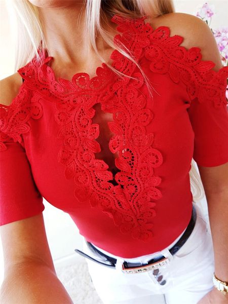 2019 dhl women's summer off shoulder lace shirts short sleeve party casual loose oversized basic crochet blouses, White
2019 dhl women's summer off shoulder lace shirts short sleeve party casual loose oversized basic crochet blouses, White