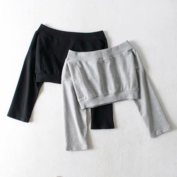 women spring autumn off shoulder solid sweatshirts pullover hoodies female casual long sleeve crop streetwear, Black
women spring autumn off shoulder solid sweatshirts pullover hoodies female casual long sleeve crop streetwear, Black