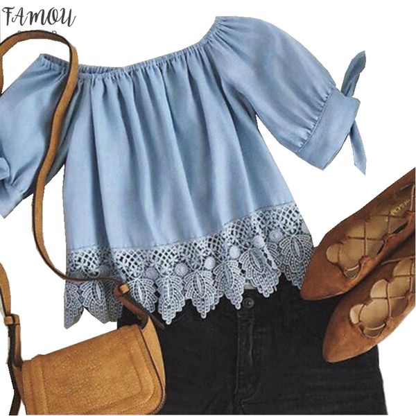 short fashion summer women ladies lace off shoulder slash neck casual blouse crop uk blue, White
short fashion summer women ladies lace off shoulder slash neck casual blouse crop uk blue, White