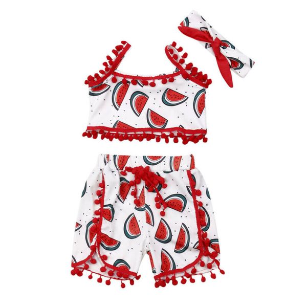 toddlers baby girls clothes watermelon print sleeveless tank shorts+headband summer casual outfit 3pcs set 1-5y, White
toddlers baby girls clothes watermelon print sleeveless tank shorts+headband summer casual outfit 3pcs set 1-5y, White