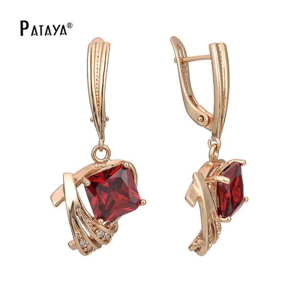 pataya 585 rose gold long earrings red natural zirconia square blue cubic zircon women jewelry luxury white dangle earrings, Golden
pataya 585 rose gold long earrings red natural zirconia square blue cubic zircon women jewelry luxury white dangle earrings, Golden