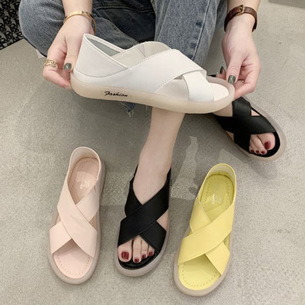 net red slippers 2020 new summer wild fairy style flat shoes cross jelly slippers, Black
net red slippers 2020 new summer wild fairy style flat shoes cross jelly slippers, Black