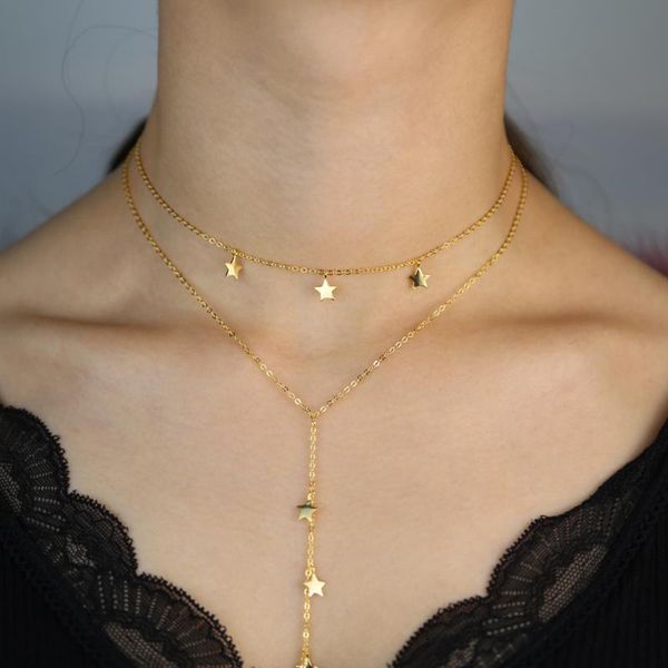2020 new cute tiny star 925 sterling silver double layers drop cz choker necklace chain thin love-heart necklace for wo, Golden;silver
2020 new cute tiny star 925 sterling silver double layers drop cz choker necklace chain thin love-heart necklace for wo, Golden;silver