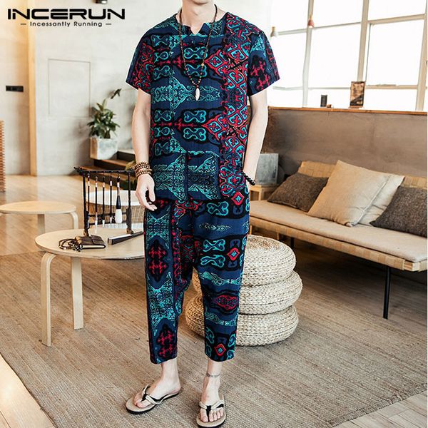 incerun vintage men sets этническая печатная повседневная футболка с коротким рукавом свободные брюки ретро мужская одежда 2 шт. уличная оде, Gray
incerun vintage men sets этническая печатная повседневная футболка с коротким рукавом свободные брюки ретро мужская одежда 2 шт. уличная оде, Gray