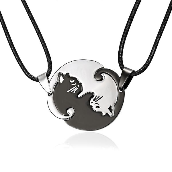 couples stitching stainless steel pendants necklaces animal cute cat necklace for lovers jewelry fashion valentine's day gifts, Silver
couples stitching stainless steel pendants necklaces animal cute cat necklace for lovers jewelry fashion valentine's day gifts, Silver