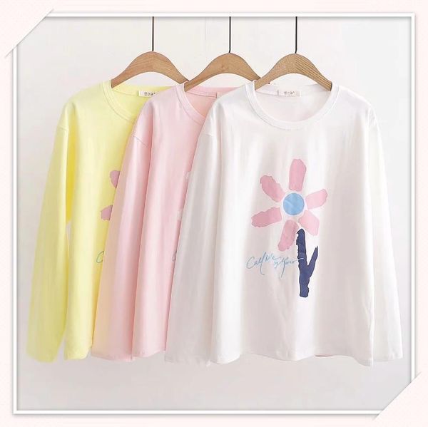 japanese style hipster 19 early autumn new style simple sweet casual loose-fit sunflowers printed cotton long-sleeved t-shirt wo, White
japanese style hipster 19 early autumn new style simple sweet casual loose-fit sunflowers printed cotton long-sleeved t-shirt wo, White